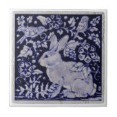 Tegels -  blauw en wit wild tegeltje (Voorkant)