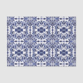  Tegels Blauw op Witte Historisch Traditioneel Tissuepapier (Voorkant)