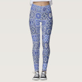  Tegels Blauw / Witte keukenstijl voor landen Leggings (Voorkant)