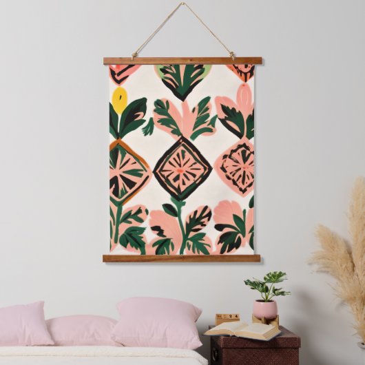 Tegels & Botanicals Hangend Wandkleed (Slaapkamer)