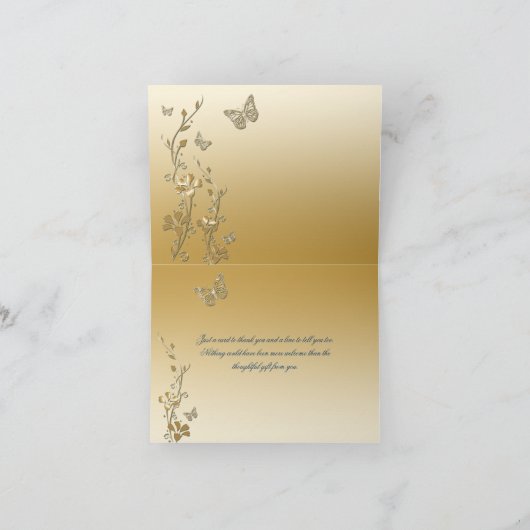 Tegels en Gouden Bloemige Bedankkaart (Binnen)