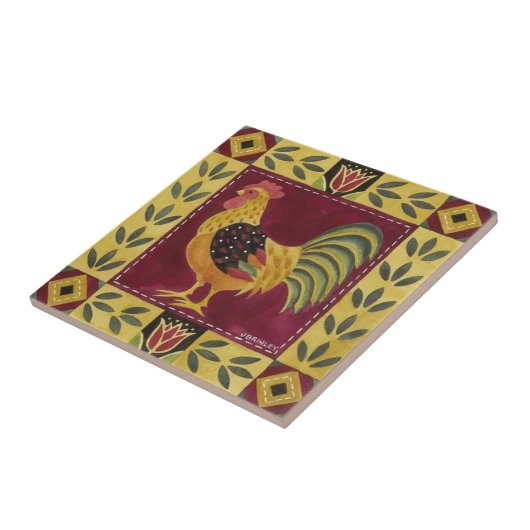 Tegels - Farmhouse Rooster Design 2 Tegeltje (Zijkant)