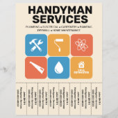 Tegels - Flyer Handyman Diensten met Afscheurbare (Voorkant)