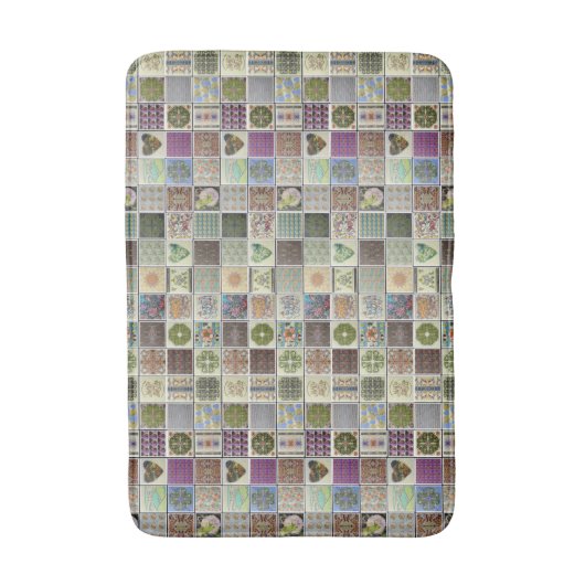 Tegels Folk Art Pattern Badmat (Voorkant Verticaal)
