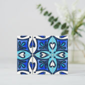 Tegels geïnspireerd door Azulejos Blue Briefkaart (Staand voorkant)