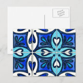 Tegels geïnspireerd door Azulejos Blue Briefkaart (Voorkant / Achterkant)