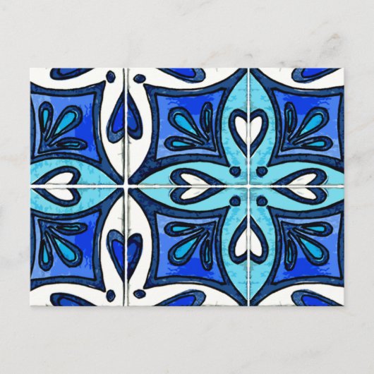 Tegels geïnspireerd door Azulejos Blue Briefkaart (Voorkant)