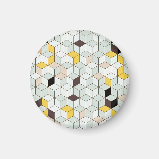 tegels, geometrisch zwart wit patroon. magneet (Voorkant)