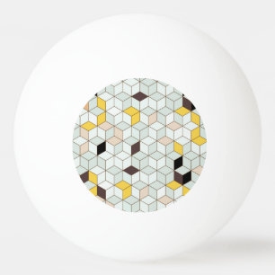  tegels, geometrisch zwart wit patroon. pingpongbal