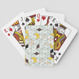  tegels, geometrisch zwart wit patroon. pokerkaarten