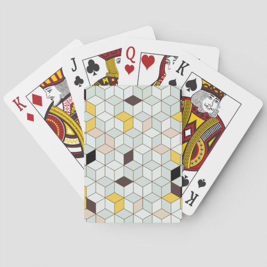 tegels, geometrisch zwart wit patroon. pokerkaarten (Achterkant)