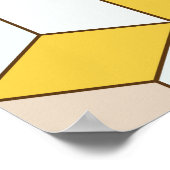 tegels, geometrisch zwart wit patroon. poster (Hoek)