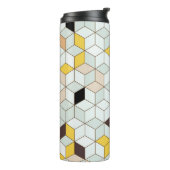  tegels, geometrisch zwart wit patroon. thermosbeker (Gedraaid links)