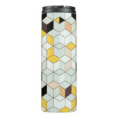  tegels, geometrisch zwart wit patroon. thermosbeker (Achterkant)