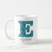Tegels Glitter Monogram E Persoonlijk Koffiemok (Links)