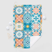  tegels in blauw en geel golfhanddoek (Insitu)