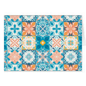  tegels in blauw en oranje (Voorkant Horizontaal)