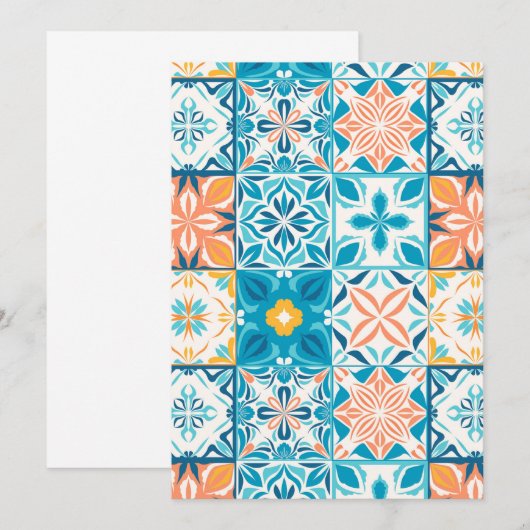 tegels in blauw en oranje (Voorkant / Achterkant)