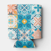  tegels in blauw en oranje blikjeskoeler (Achterkant)