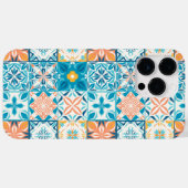  tegels in blauw en oranje Case-Mate iPhone case (Achterkant (horizontaal))