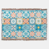  tegels in blauw en oranje deken (Voorkant)