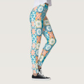  tegels in blauw en oranje leggings (Rechts)