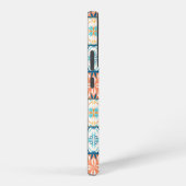  tegels in blauw en oranje samsung galaxy hoesje (Rechterkant)