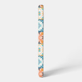  tegels in blauw en oranje samsung galaxy hoesje (Linkerkant)