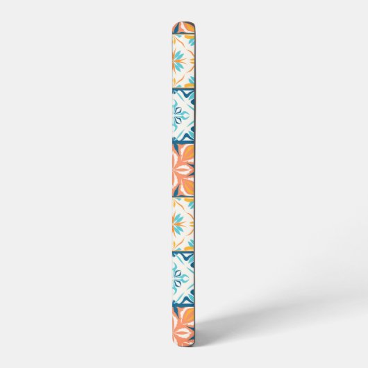  tegels in blauw en oranje samsung galaxy hoesje (Linkerkant)