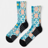 tegels in blauw en oranje sokken (Links)