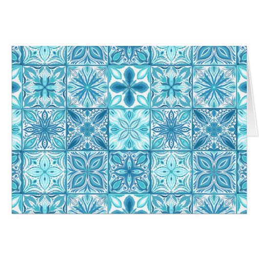  tegels in blauw en wit (Voorkant Horizontaal)