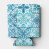 tegels in blauw en wit blikjeskoeler (Achterkant)