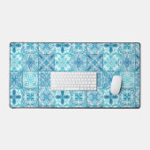  tegels in blauw en wit bureaumat (Keyboard & Muis)