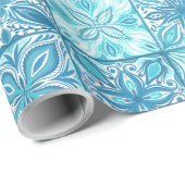 tegels in blauw en wit cadeaupapier (Rol Hoek)