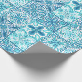  tegels in blauw en wit cadeaupapier (Hoek)