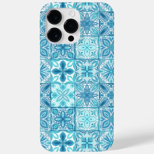 tegels in blauw en wit Case-Mate iPhone case (Achterkant)