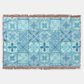  tegels in blauw en wit deken (Voorkant)