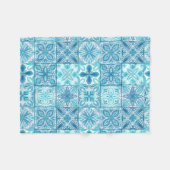  tegels in blauw en wit fleece deken (Voorkant (Horizontaal))