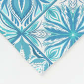  tegels in blauw en wit fleece deken (Hoek)