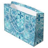  tegels in blauw en wit groot cadeauzakje (Achterkant Gekanteld)