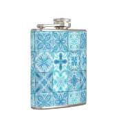  tegels in blauw en wit heupfles (Rechts)