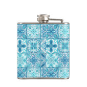  tegels in blauw en wit heupfles (Achterkant)