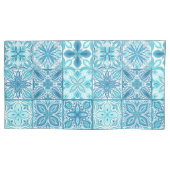  tegels in blauw en wit kussensloop (Voorkant-Links)