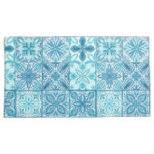  tegels in blauw en wit kussensloop (Voorkant-Rechts)