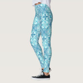 tegels in blauw en wit leggings (Links)