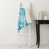 tegels in blauw en wit sherpa deken (In situ)