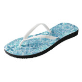 tegels in blauw en wit teenslippers (Schuin)