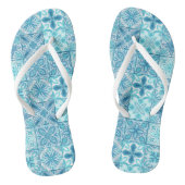 tegels in blauw en wit teenslippers (Voetbed)
