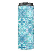 tegels in blauw en wit thermosbeker (Achterkant)