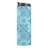 tegels in blauw en wit thermosbeker (Geroteerd rechts)